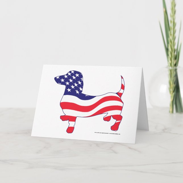 Happy 4th of July Dachshund Card (Front)