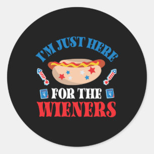 Happy 4th Of July Day American I'm Just Here For T Classic Round Sticker