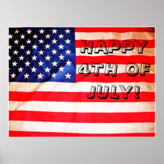 HAPPY 4TH OF JULY DAY FLAG poster