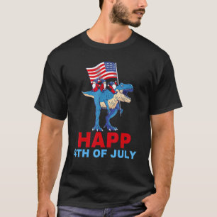 Happy 4th Of July Dinosaur Amerisaurus Dino Boys 2 T-Shirt