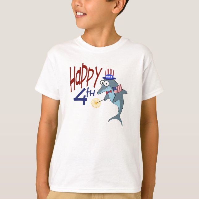Happy 4th of July Dolphin T-Shirt (Front)