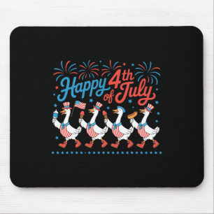 Happy 4th Of July Ducks Independence Day American Mouse Pad