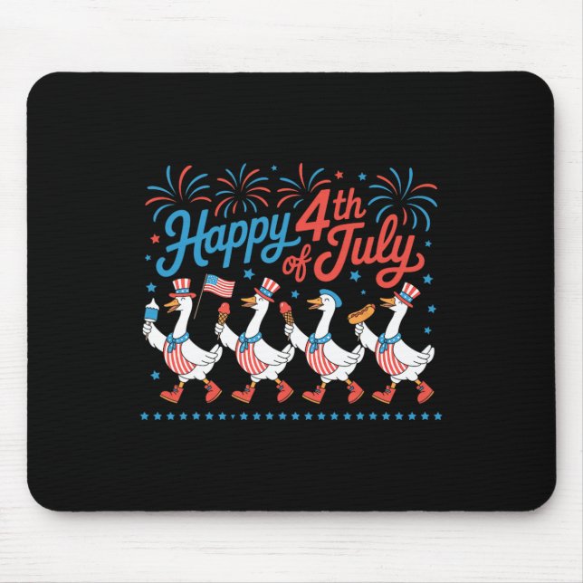 Happy 4th Of July Ducks Independence Day American  Mouse Pad (Front)