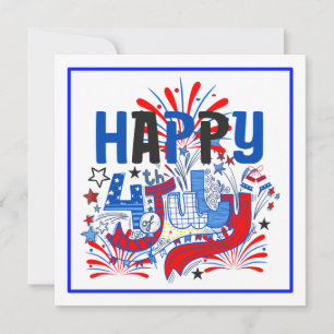 Happy 4th of July Fireworks USA-63261 Holiday Card