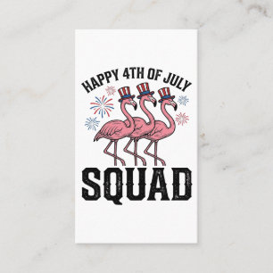 Happy 4th of July Flamingo Squad Vector Design_1 Business Card