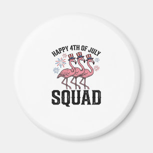 Happy 4th of July Flamingo Squad Vector Design_1 Magnet
