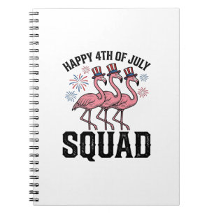 Happy 4th of July Flamingo Squad Vector Design_1 Notebook