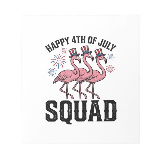 Happy 4th of July Flamingo Squad Vector Design_1 Notepad (Front)