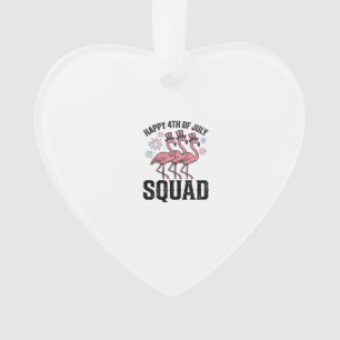 Happy 4th of July Flamingo Squad Vector Design_1 Ornament