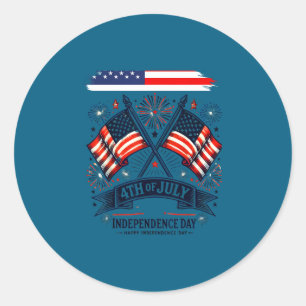 Happy 4th of july for independence day classic round sticker