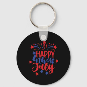 Happy 4th Of July For Men Women Kids Key Ring