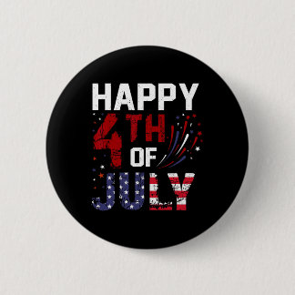Happy 4th Of July For Woman Men Kids Usa Independe 6 Cm Round Badge