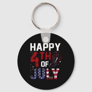 Happy 4th Of July For Woman Men Kids Usa Independe Key Ring