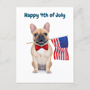Happy 4th of July French Bulldog Holiday Postcard