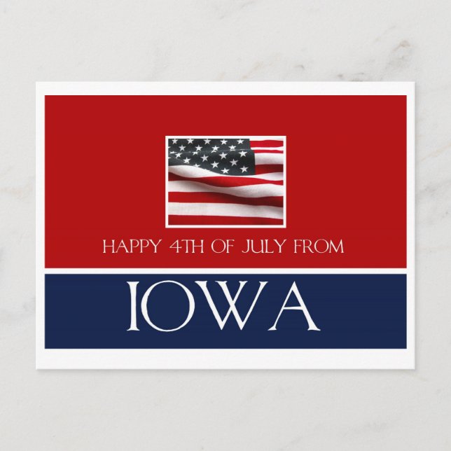 happy 4th of July from iowa Postcard (Front)
