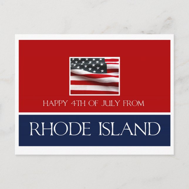 happy 4th of July from Rhode Island Postcard (Front)
