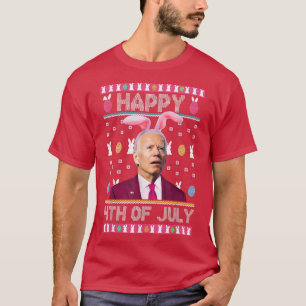 Happy 4th Of July Funny Bunny Joe Biden Easter Day T-Shirt