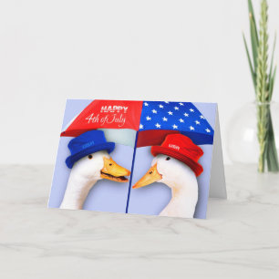 Happy 4th of July. Funny Ducks Custom Card