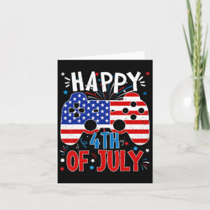 Happy 4th Of July Gaming Patriotic American Flag K Card