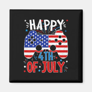 Happy 4th Of July Gaming Patriotic American Flag K Magnet
