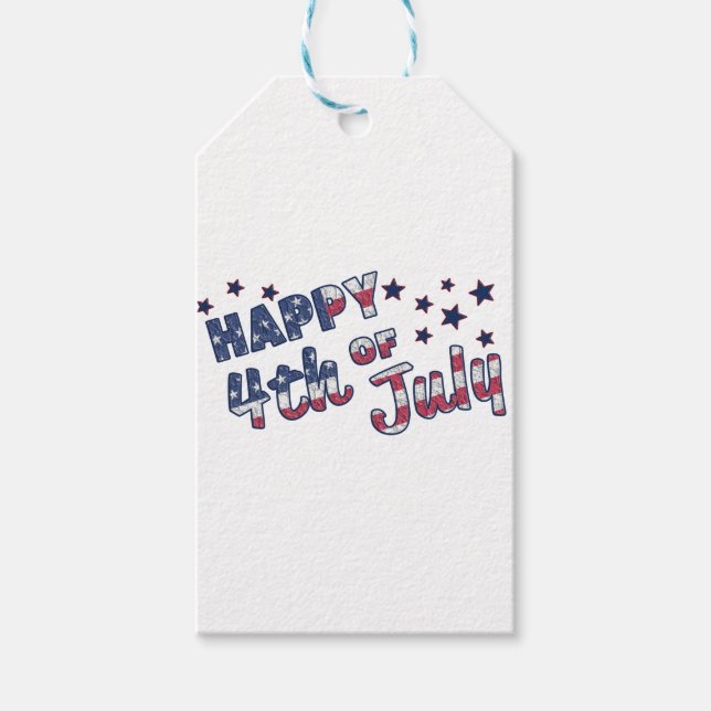 Happy 4th Of July Gift Tags (Front)