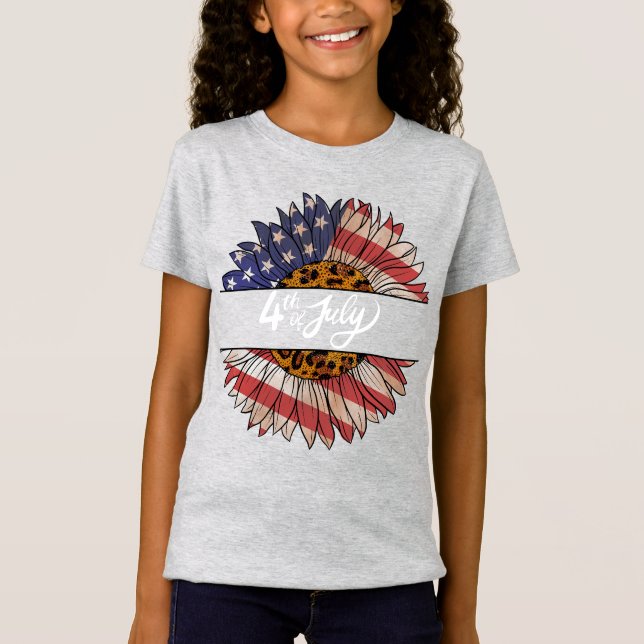 Happy 4th of July Girls T-shirt (Front)
