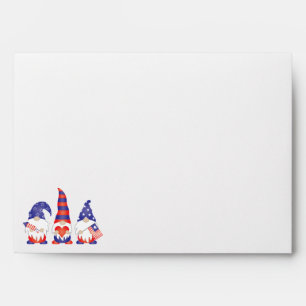 Happy 4th of July Gnomes Red White Blue Envelope