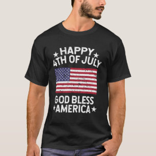 Happy 4th of July God Bless America Vintage Men Wo T-Shirt