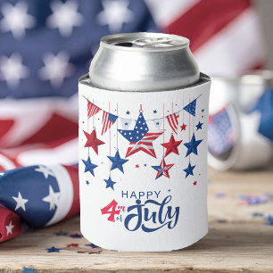 Happy 4th of July Hanging Stars ID1103 Can Cooler
