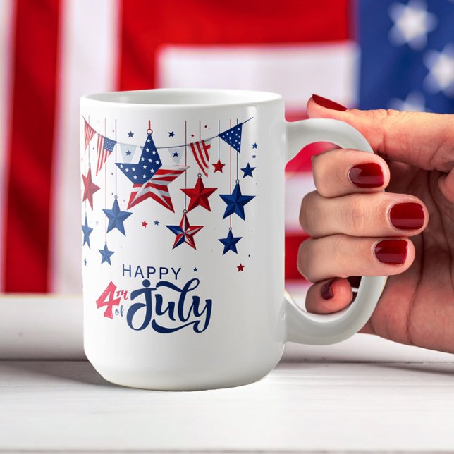 Happy 4th of July Hanging Stars ID1103 Coffee Mug (Creator Uploaded)