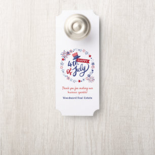 Happy 4th of July Hello Summer   Real Estate  Door Hanger