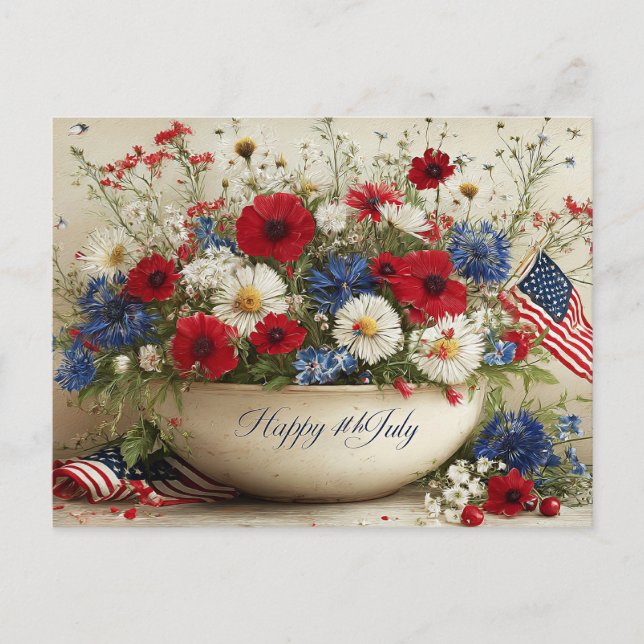 Happy 4th of July Holiday Postcard (Front)