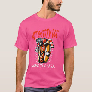 Happy 4th of July Hot Dog Love USA Funny Family T-Shirt
