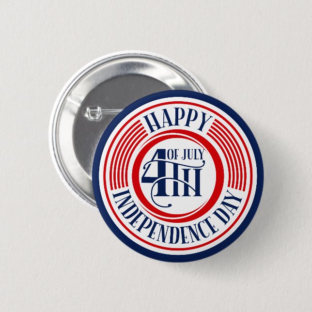 Happy 4th of July Independence Day 6 Cm Round Badge (Front & Back)