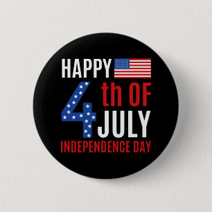 Happy 4th Of July Independence Day 6 Cm Round Badge