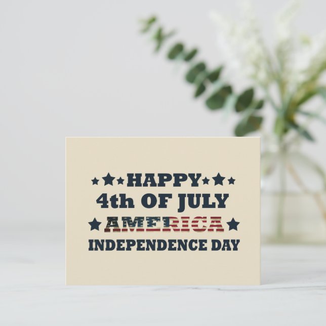 Happy 4th of july independence day America Holiday Postcard (Standing Front)
