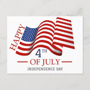 Happy 4th of July Independence Day American Flag Holiday Postcard