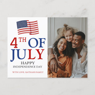 Happy 4th of July Independence Day American Flag Holiday Postcard