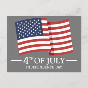 Happy 4th of July Independence Day American Flag Postcard