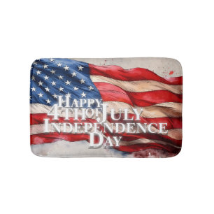 Happy 4th of July - Independence Day Bath Mat