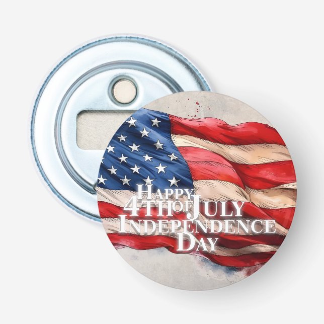 Happy 4th of July - Independence Day Bottle Opener (Front)