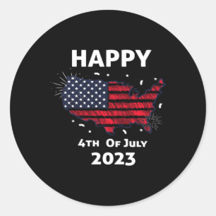Happy 4th Of July Independence Day Classic Round Sticker