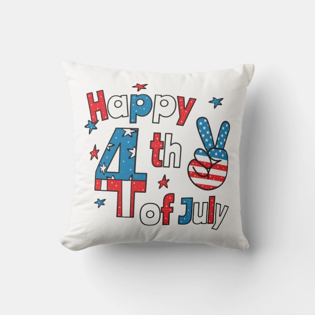 Happy 4th of July Independence Day Cushion (Front)