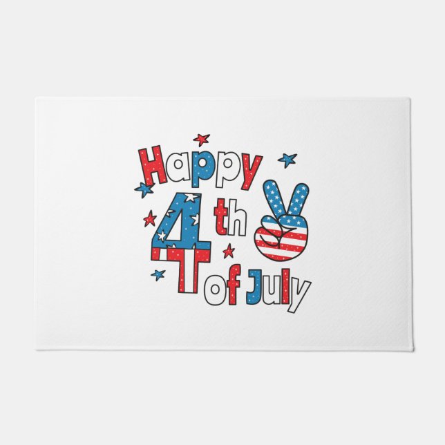 Happy 4th of July Independence Day Doormat (Front)