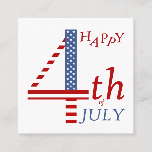 Happy 4th of july Independence day greeting Enclosure Card (Front)