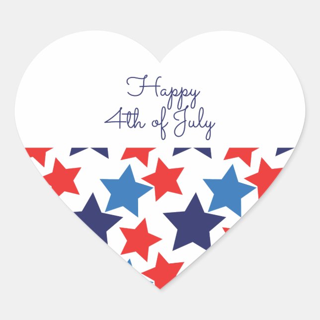Happy 4th of July /Independence day  Heart Sticker (Front)