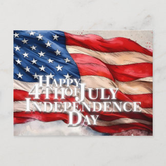 Happy 4th of July - Independence Day Holiday Postcard