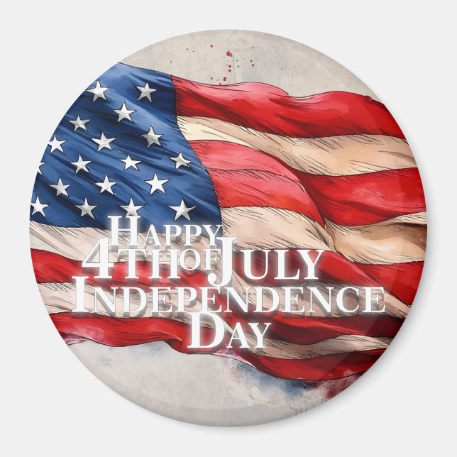 Happy 4th of July - Independence Day Magnet (Front)