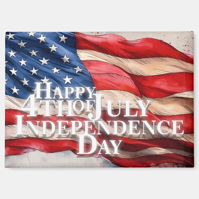 Happy 4th of July - Independence Day Magnet (Front)