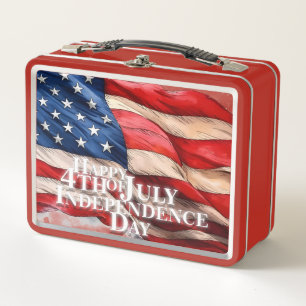 Happy 4th of July - Independence Day Metal Lunch Box